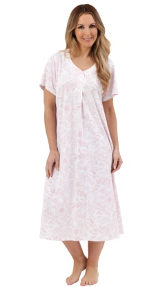 Marlon Jersey Linear Floral Short Sleeve Nightdress